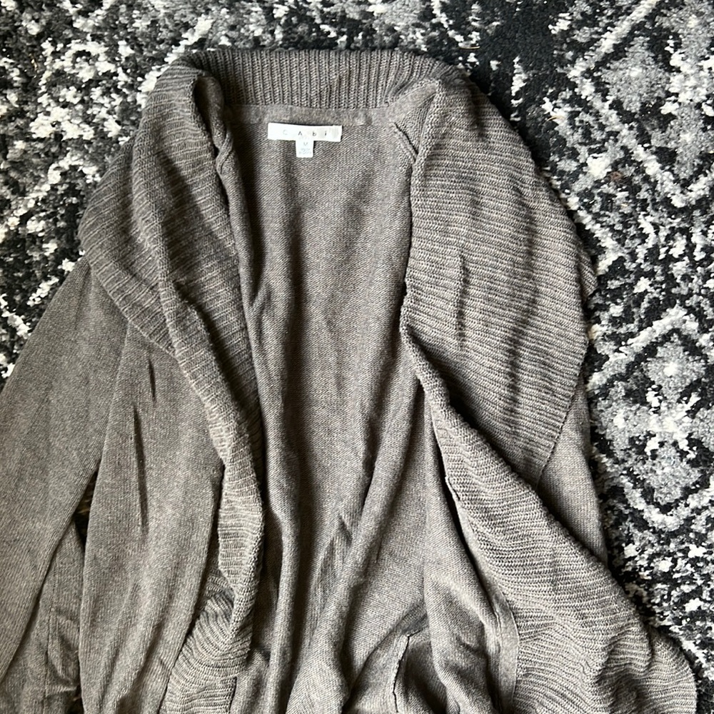 CABi Fall Style 226 Chocolate Brown Sweater cardigan brown gray duster shawl